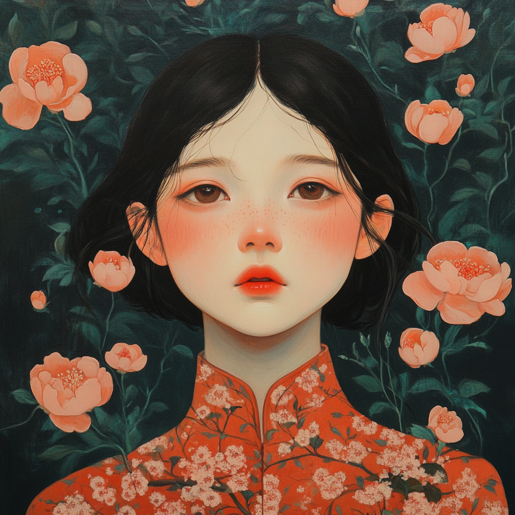 MJ绘画作品，中国女孩